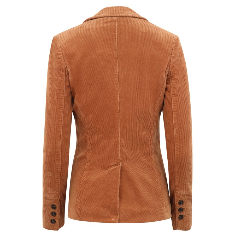 Clothing Alice + Olivia | Macey Notched Collar Fitted Blazer Camel