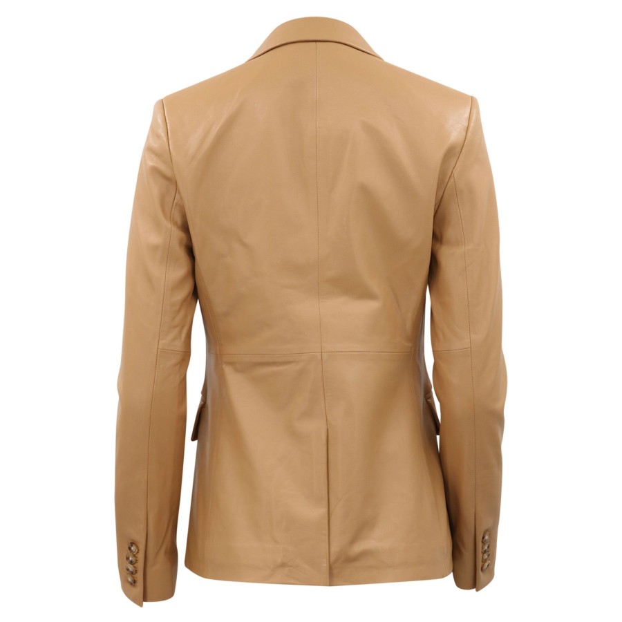 Clothing Derek Lam 10 Crosby | Arthur Single Button Leather Jacket Honey Gold