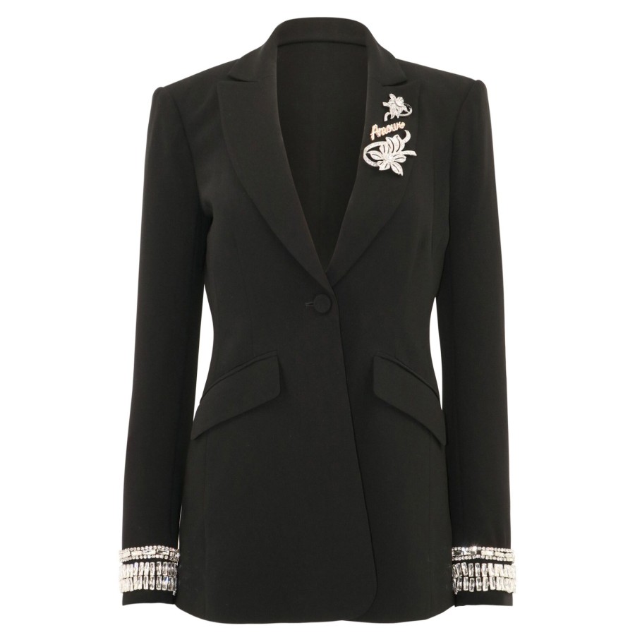 Clothing Cinq à Sept | Cheyenne Embellished Blazer Black