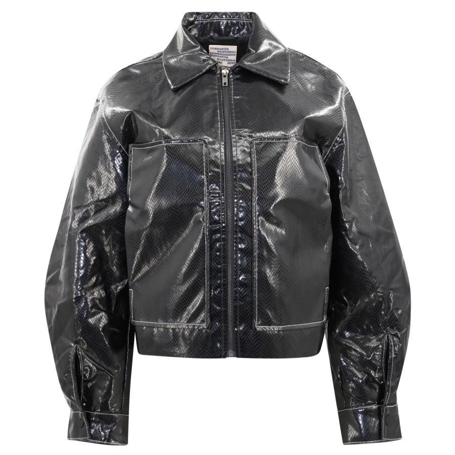 Clothing Baum Und Pferdgarten | Bathilde Vegan Leather Bomber Black