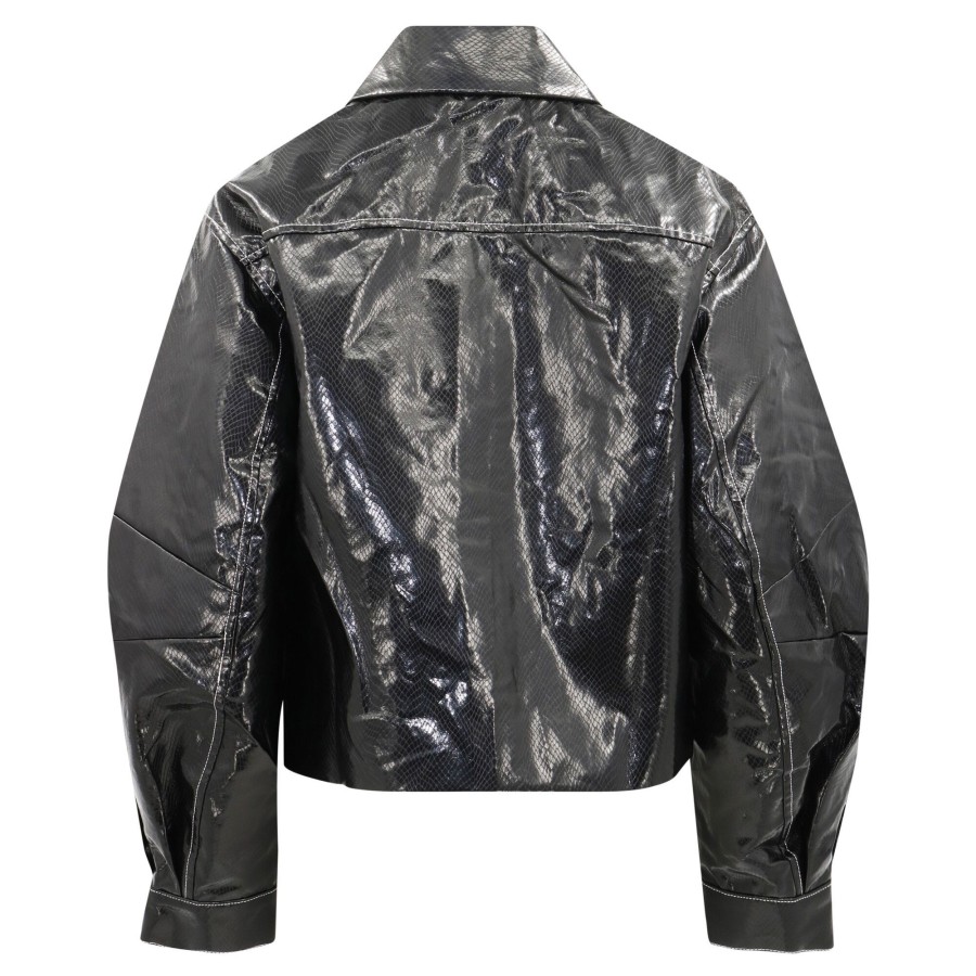 Clothing Baum Und Pferdgarten | Bathilde Vegan Leather Bomber Black