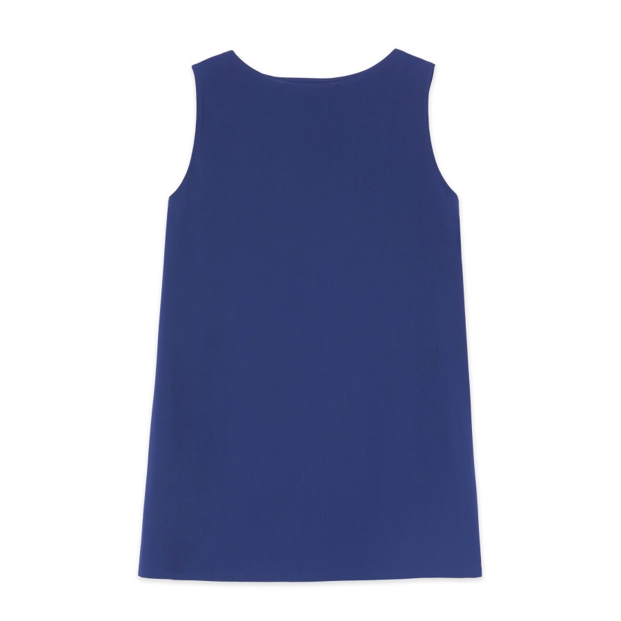 Clothing Lafayette 148 New York | Petite Matte Jersey Overlay Blouse Midnight