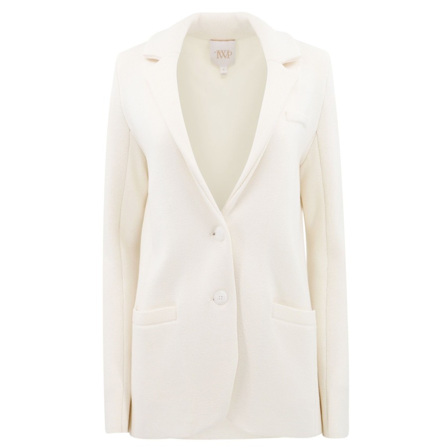 Clothing Twp | Knit Boyfriend Blazer Winter White