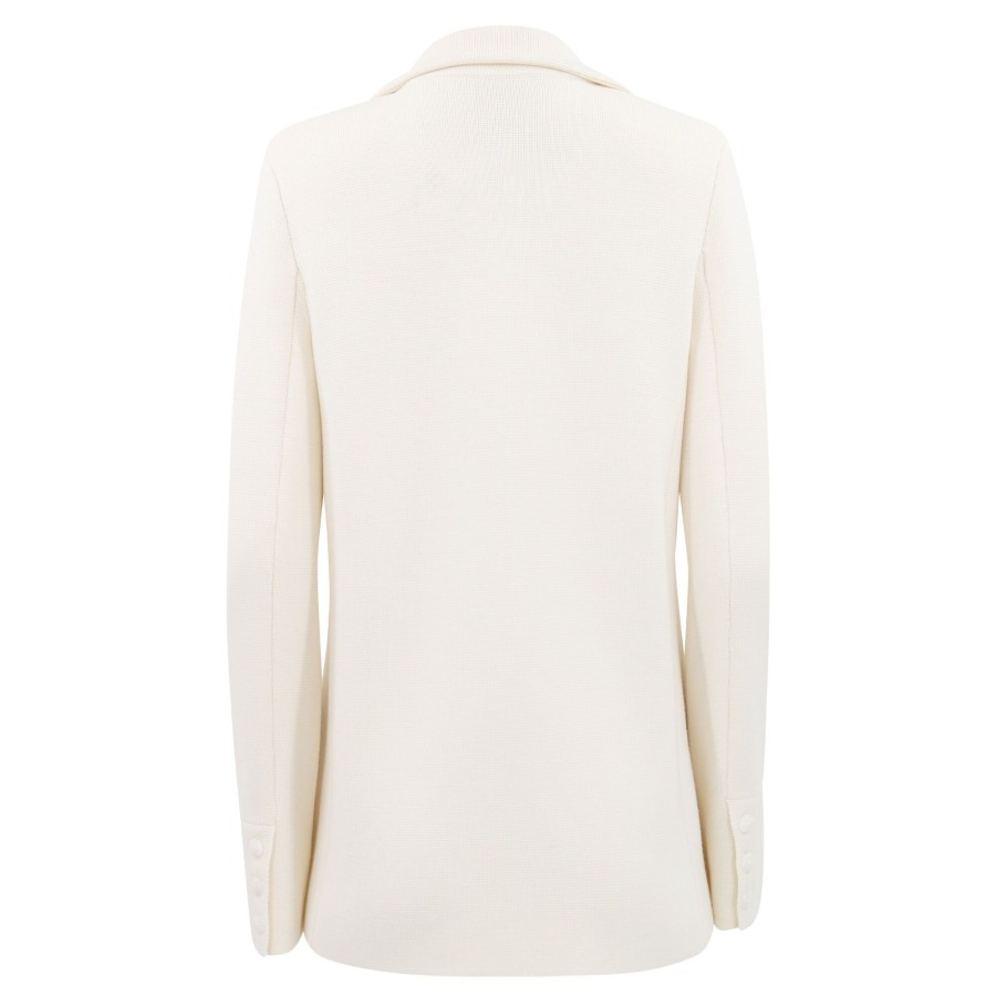 Clothing Twp | Knit Boyfriend Blazer Winter White