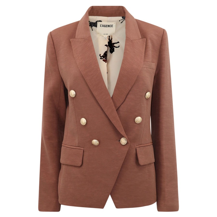 Clothing L'Agence | Kenzie Double Breasted Blazer Fawn