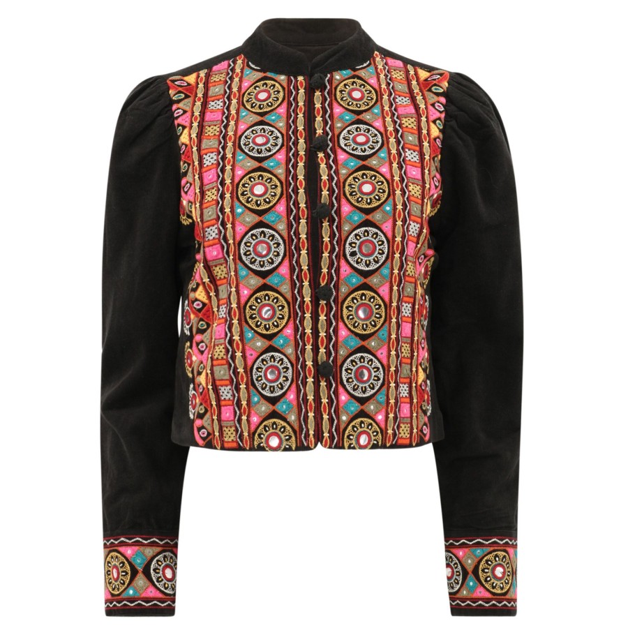 Clothing Love The Label | Jasmine Corduroy Embroidered Jacket Indira Embroidery