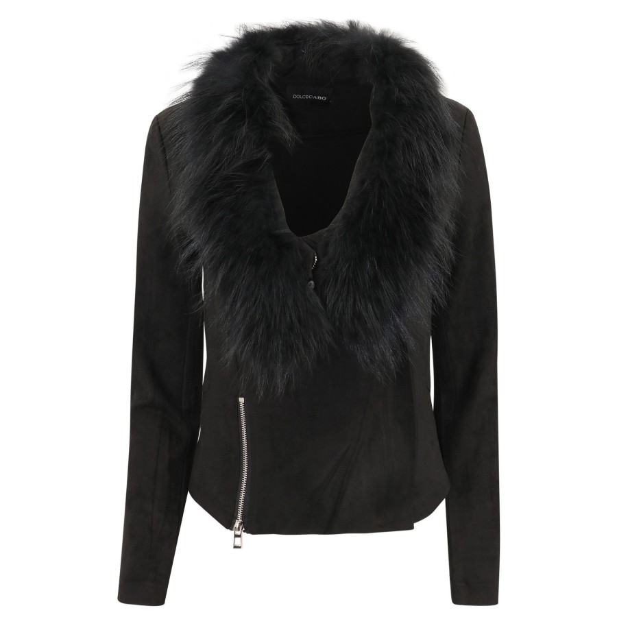 Clothing Dolce Cabo | Faux Suede Jacket Black