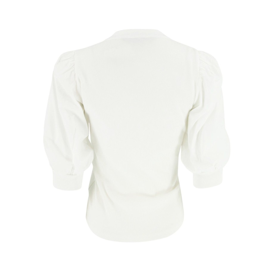 Clothing Veronica Beard | Coralee Puff-Sleeve Top White