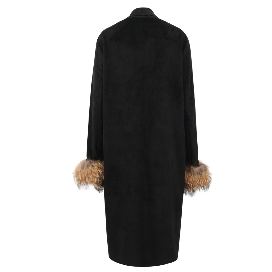 Clothing Dolce Cabo | Faux Suede Trench Coat Black