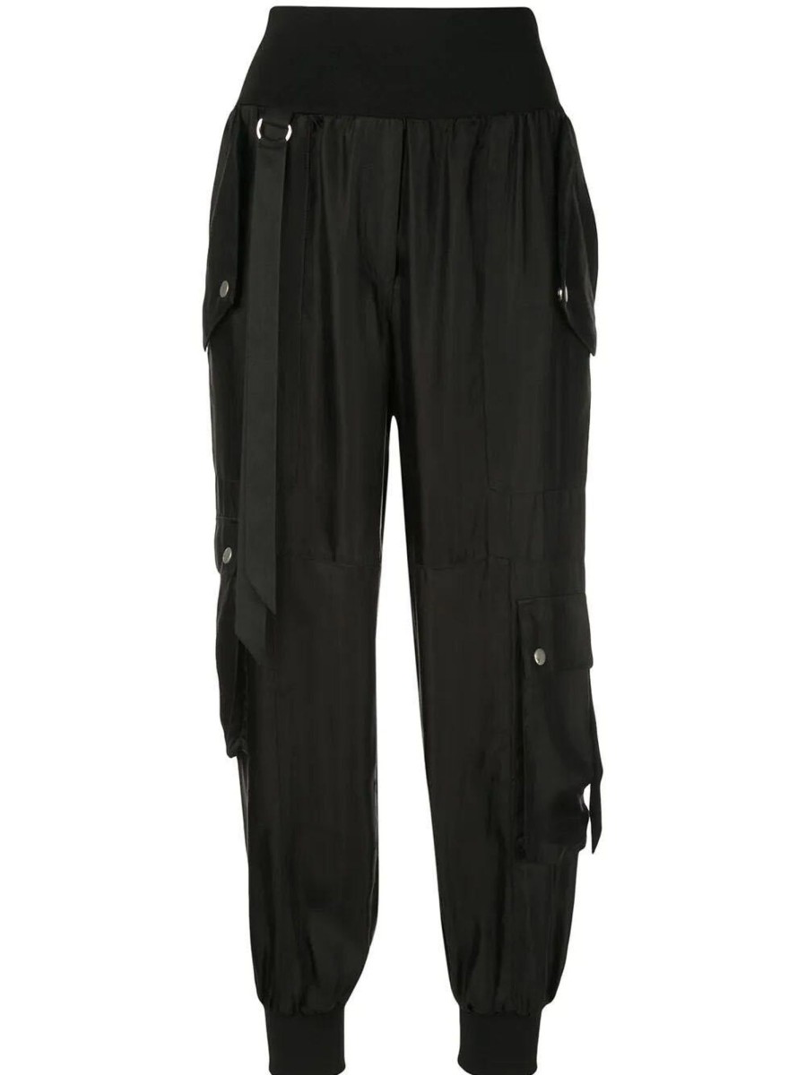 Clothing Cinq à Sept | Harmony Silk Track Pants Black