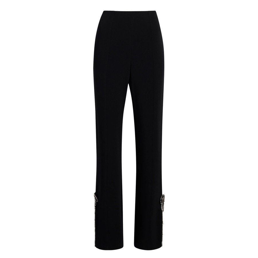 Clothing Cinq à Sept | Kali Rhinestone Bow Flare Pant Black
