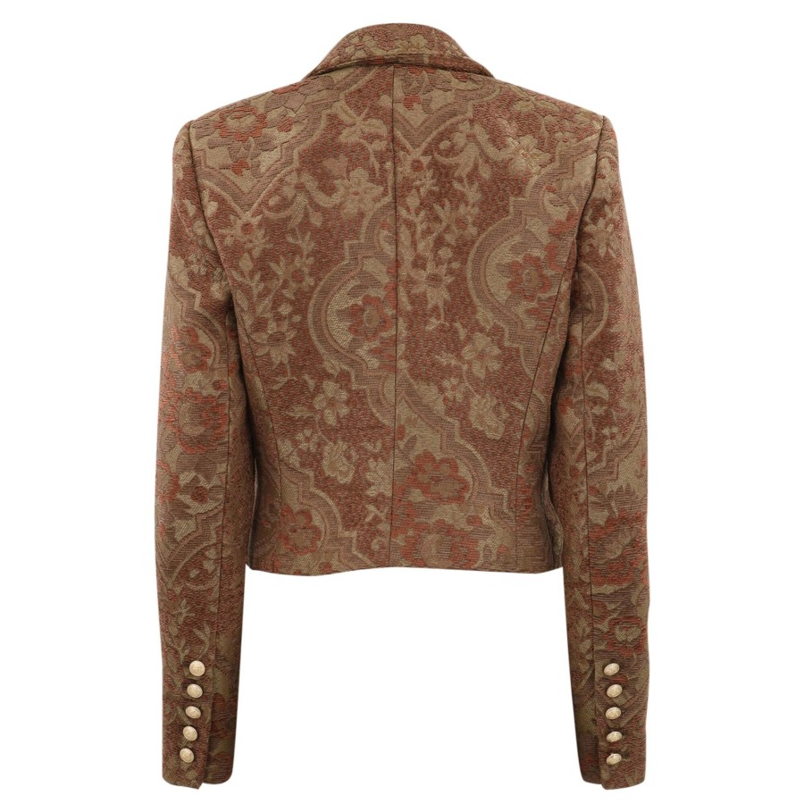 Clothing L'Agence | Jen Crop Blazer Green Tapestry