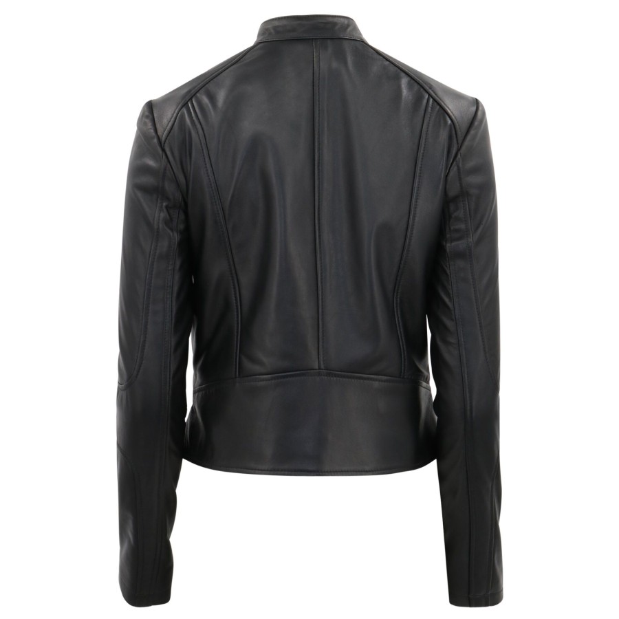 Clothing LaMarque | Eliana Leather Racer Jacket Black