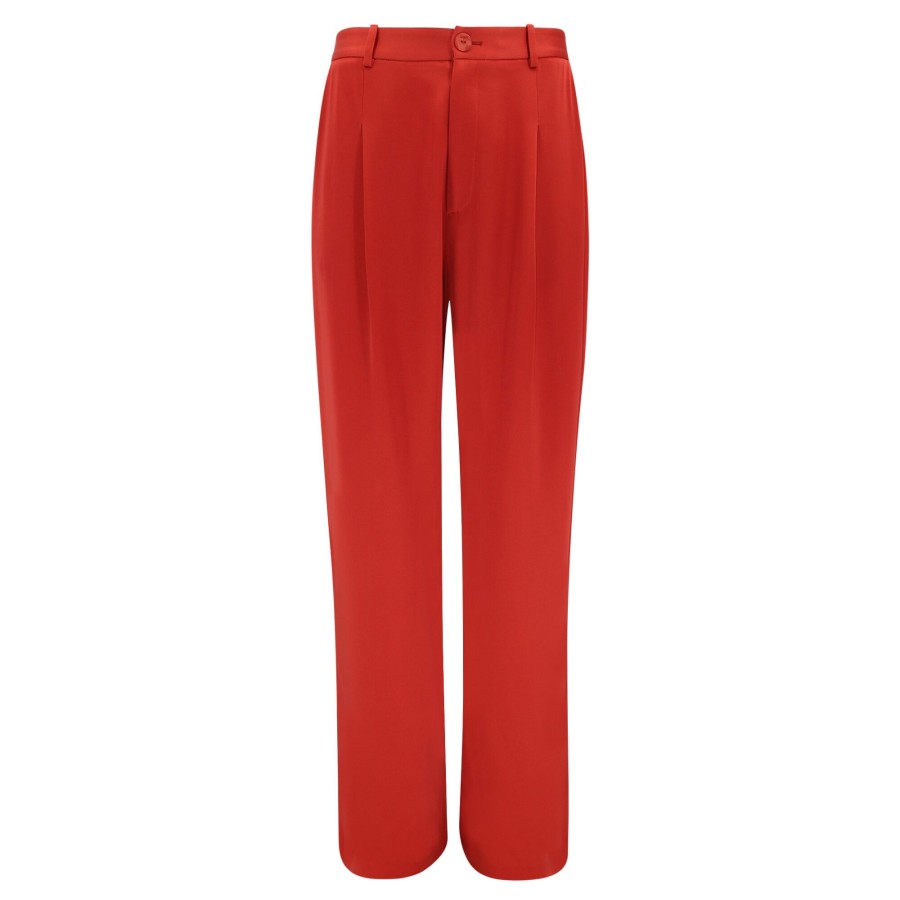 Clothing LaPointe | Satin Relaxed Pleated Pant Carnelia