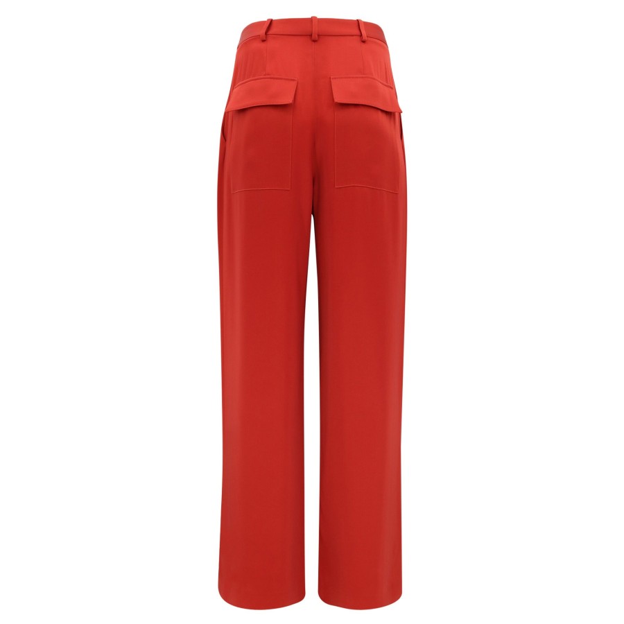 Clothing LaPointe | Satin Relaxed Pleated Pant Carnelia