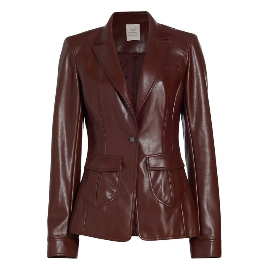 Clothing Cinq à Sept | Vegan Leather Blazer Tobacco