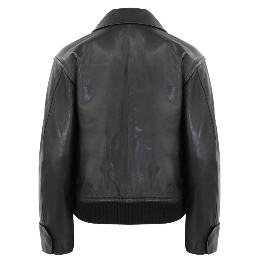 Clothing Vince | Leather Bomber Jacket Black