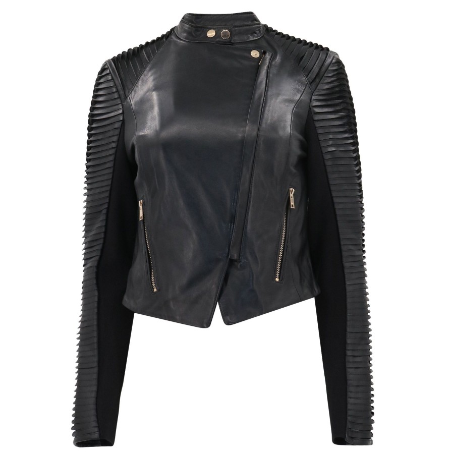 Clothing LaMarque | Azra Leather Moto Jacket Black