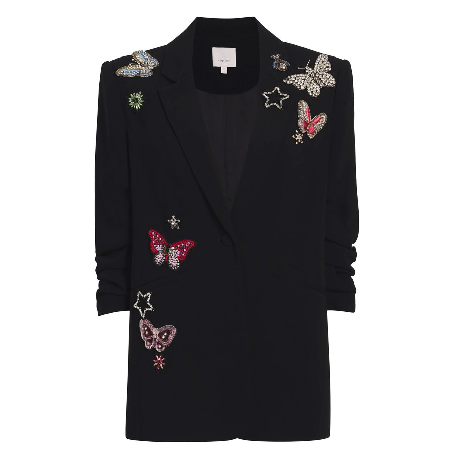 Clothing Cinq à Sept | Butterfly Embellished Kylie Blazer Black Multi