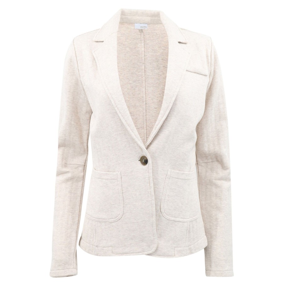 Clothing Ecru | Terry Blazer Heather Oatmeal