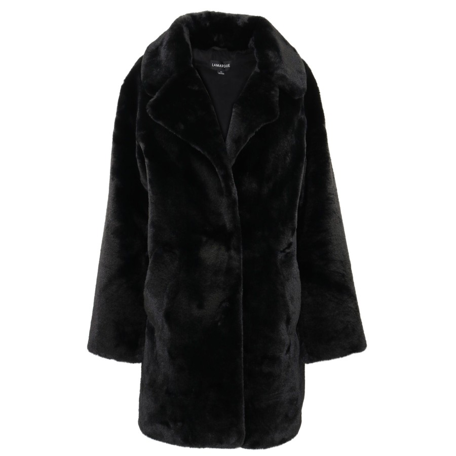 Clothing LaMarque | Linnea Faux Fur Coat Black