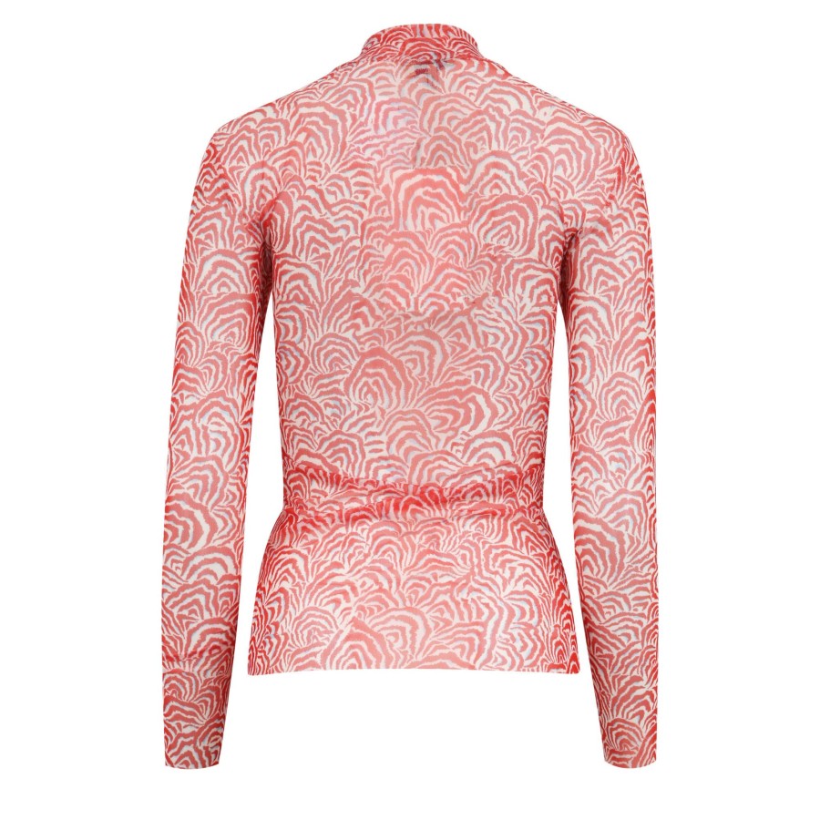 Clothing Baum Und Pferdgarten | Jodi Printed Mesh Turtleneck Red Zebra Shell