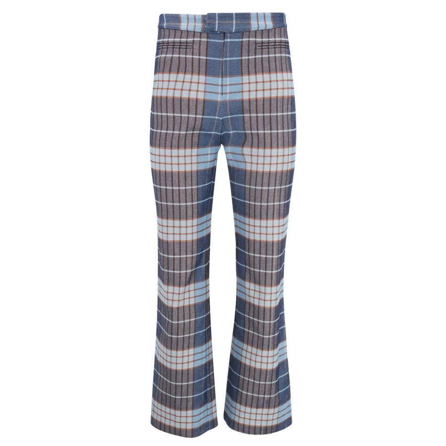 Clothing Staud | Pirouette Pant French Blue Mega Plaid