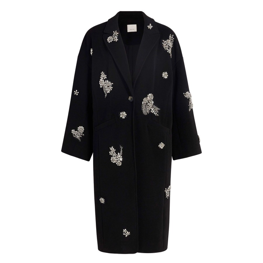 Clothing Cinq à Sept | Gravis Crystal Ivy Coat Black