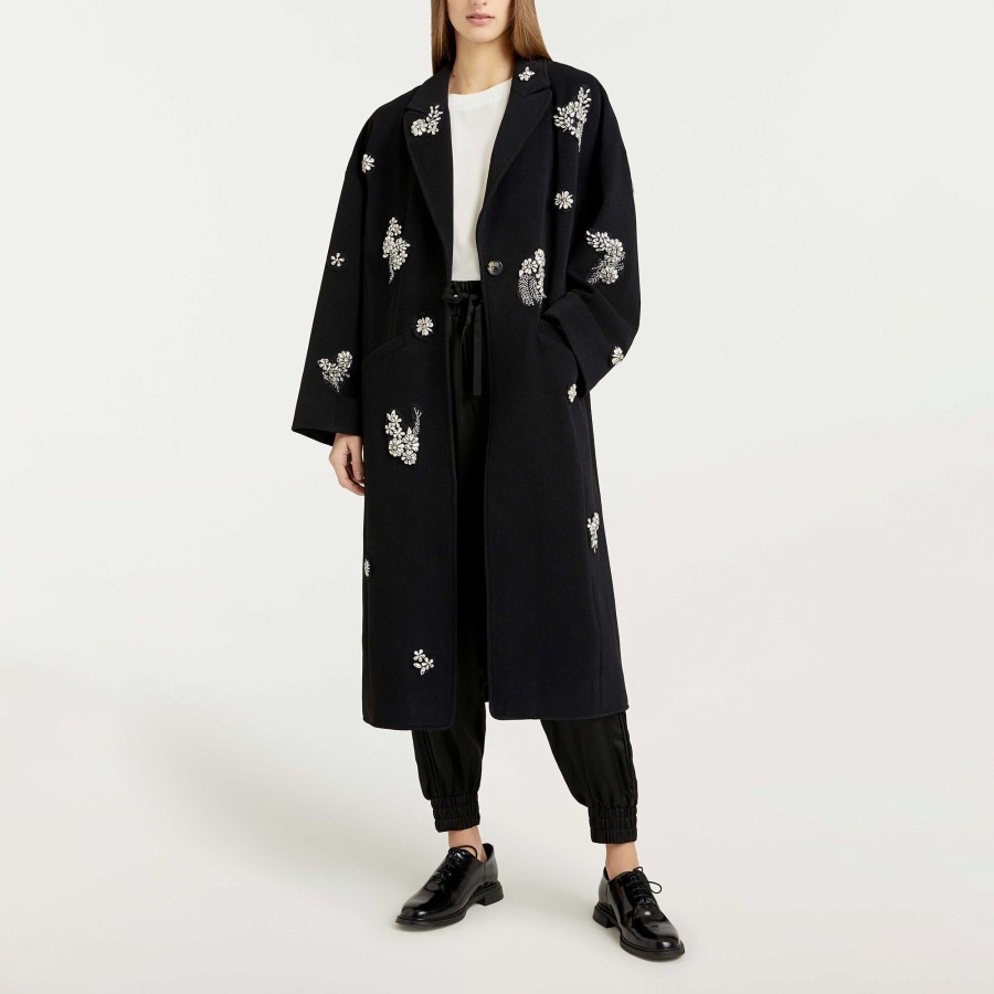 Clothing Cinq à Sept | Gravis Crystal Ivy Coat Black