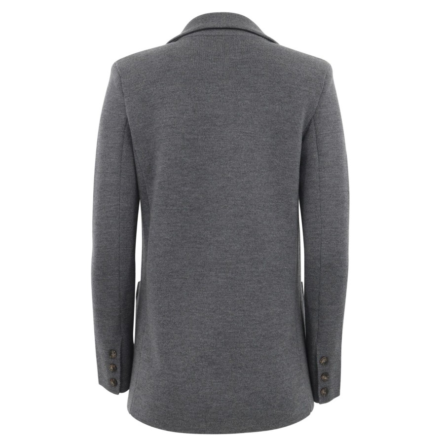 Clothing Twp | Knit Boyfriend Blazer Charcoal Grey