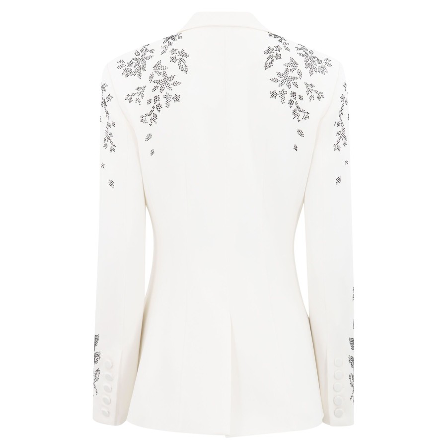 Clothing Cinq à Sept | Cheyenne Heatset Lilac Vine Blazer Ivory