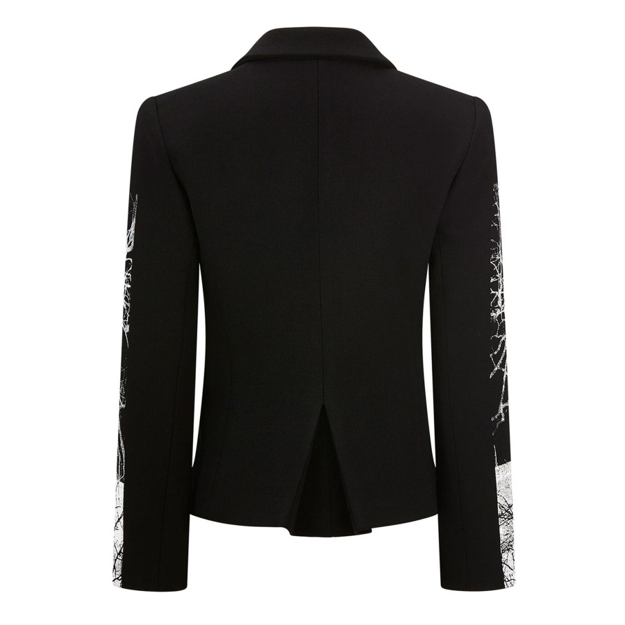 Clothing Libertine | Midnight Forest Long Sleeve Short Blazer Black